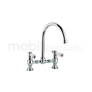 Rubinetto Bagno - Gruppo Lavabo 2 fori bocca girevole – stile Classico – Made in Italy