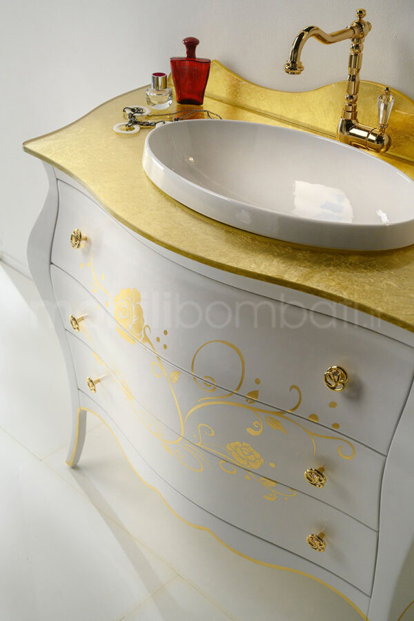 Mobile bagno stile barocco con decori oro - Image 2