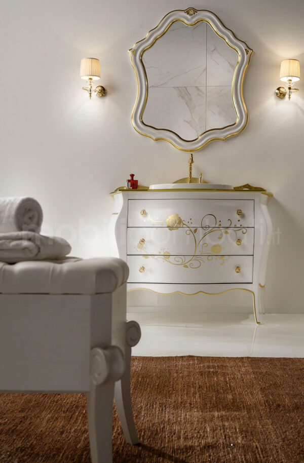 Mobile bagno stile barocco con decori oro - Image 4