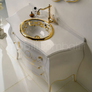 Mobile bagno stile barocco finiture oro