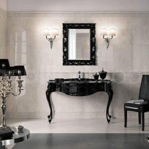 Mobile Bagno stile barocco nero lucido
