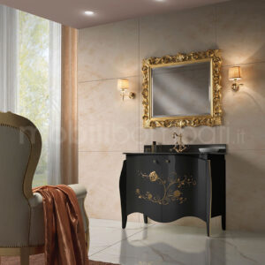 Mobile bagno artigianale barocco moderno nero