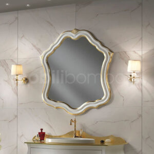 Specchiera stile barocco bianco finiture oro