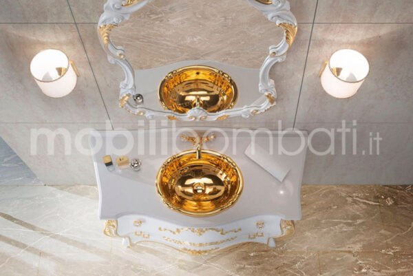 Mobile bagno stile barocco singolo lavabo top marmo - Image 10