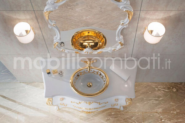 Mobile bagno stile barocco singolo lavabo top marmo - Image 3